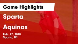 Sparta  vs Aquinas  Game Highlights - Feb. 27, 2020
