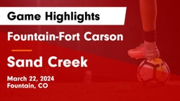 Fountain-Fort Carson  vs Sand Creek  Game Highlights - March 22, 2024