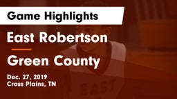 East Robertson  vs Green County  Game Highlights - Dec. 27, 2019