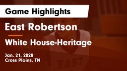 East Robertson  vs White House-Heritage  Game Highlights - Jan. 21, 2020