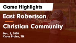 East Robertson  vs Christian Community  Game Highlights - Dec. 8, 2020