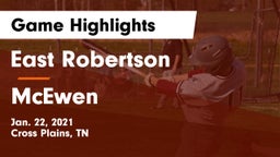 East Robertson  vs McEwen  Game Highlights - Jan. 22, 2021