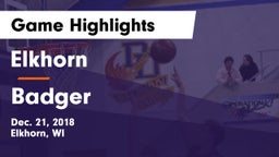Elkhorn  vs Badger  Game Highlights - Dec. 21, 2018