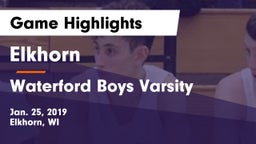 Elkhorn  vs Waterford Boys Varsity Game Highlights - Jan. 25, 2019