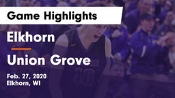 Elkhorn  vs Union Grove  Game Highlights - Feb. 27, 2020
