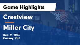 Crestview  vs Miller City  Game Highlights - Dec. 2, 2023