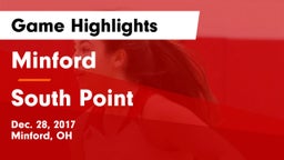 Minford  vs South Point  Game Highlights - Dec. 28, 2017