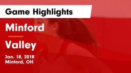Minford  vs Valley  Game Highlights - Jan. 18, 2018