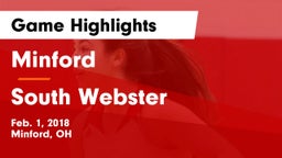 Minford  vs South Webster Game Highlights - Feb. 1, 2018