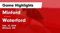 Minford  vs Waterford  Game Highlights - Feb. 10, 2018