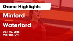 Minford  vs Waterford  Game Highlights - Dec. 22, 2018