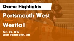 Portsmouth West  vs Westfall  Game Highlights - Jan. 20, 2018