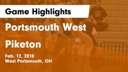 Portsmouth West  vs Piketon  Game Highlights - Feb. 12, 2018