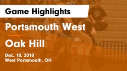 Portsmouth West  vs Oak Hill  Game Highlights - Dec. 10, 2018