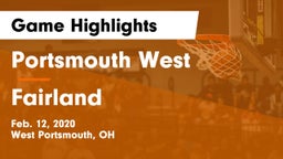 Portsmouth West  vs Fairland Game Highlights - Feb. 12, 2020