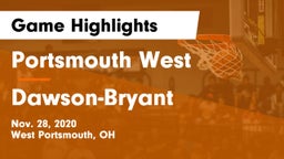 Portsmouth West  vs Dawson-Bryant  Game Highlights - Nov. 28, 2020