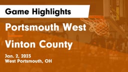 Portsmouth West  vs Vinton County  Game Highlights - Jan. 2, 2023