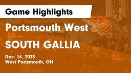 Portsmouth West  vs SOUTH GALLIA  Game Highlights - Dec. 16, 2023