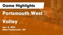 Portsmouth West  vs Valley  Game Highlights - Jan. 8, 2024