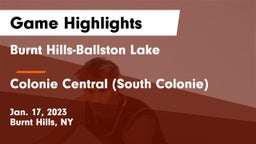 Burnt Hills-Ballston Lake  vs Colonie Central  (South Colonie) Game Highlights - Jan. 17, 2023