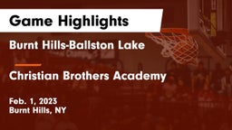 Burnt Hills-Ballston Lake  vs Christian Brothers Academy  Game Highlights - Feb. 1, 2023