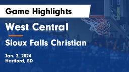 West Central  vs Sioux Falls Christian  Game Highlights - Jan. 2, 2024