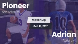 Matchup: Pioneer  vs. Adrian  2017