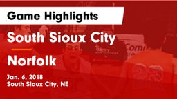 South Sioux City  vs Norfolk  Game Highlights - Jan. 6, 2018