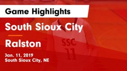 South Sioux City  vs Ralston  Game Highlights - Jan. 11, 2019