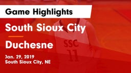 South Sioux City  vs Duchesne  Game Highlights - Jan. 29, 2019