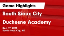 South Sioux City  vs Duchesne Academy Game Highlights - Dec. 19, 2023