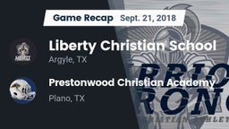 Recap: Liberty Christian School  vs. Prestonwood Christian Academy 2018