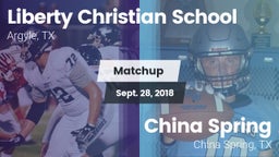 Matchup: Liberty Christian vs. China Spring  2018