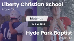 Matchup: Liberty Christian vs. Hyde Park Baptist  2018