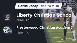 Recap: Liberty Christian School  vs. Prestonwood Christian Academy 2018