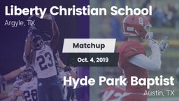 Matchup: Liberty Christian vs. Hyde Park Baptist  2019