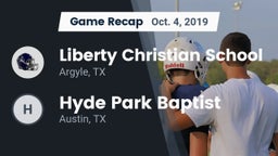 Recap: Liberty Christian School  vs. Hyde Park Baptist  2019