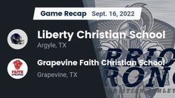 Recap: Liberty Christian School  vs. Grapevine Faith Christian School 2022