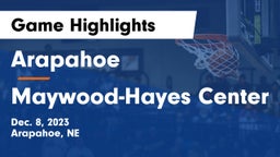 Arapahoe  vs Maywood-Hayes Center Game Highlights - Dec. 8, 2023