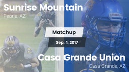 Matchup: Sunrise Mountain vs. Casa Grande Union  2017