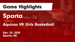 Sparta  vs Aquinas VR Girls Basketball Game Highlights - Dec. 29, 2020