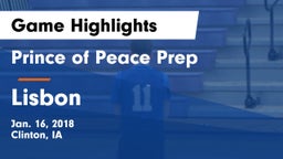 Prince of Peace Prep  vs Lisbon  Game Highlights - Jan. 16, 2018