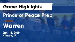 Prince of Peace Prep  vs Warren  Game Highlights - Jan. 12, 2019