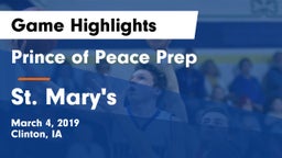 Prince of Peace Prep  vs St. Mary's  Game Highlights - March 4, 2019