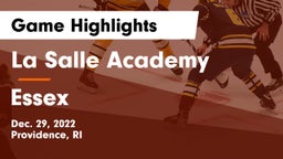 La Salle Academy vs Essex  Game Highlights - Dec. 29, 2022