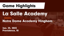La Salle Academy vs Notre Dame Academy Hingham Game Highlights - Jan. 25, 2023