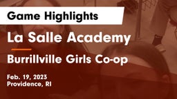 La Salle Academy vs Burrillville Girls Co-op Game Highlights - Feb. 19, 2023