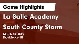 La Salle Academy vs South County Storm Game Highlights - March 10, 2023