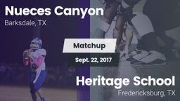 Matchup: Nueces Canyon High vs. Heritage School 2017