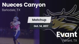 Matchup: Nueces Canyon High vs. Evant  2017